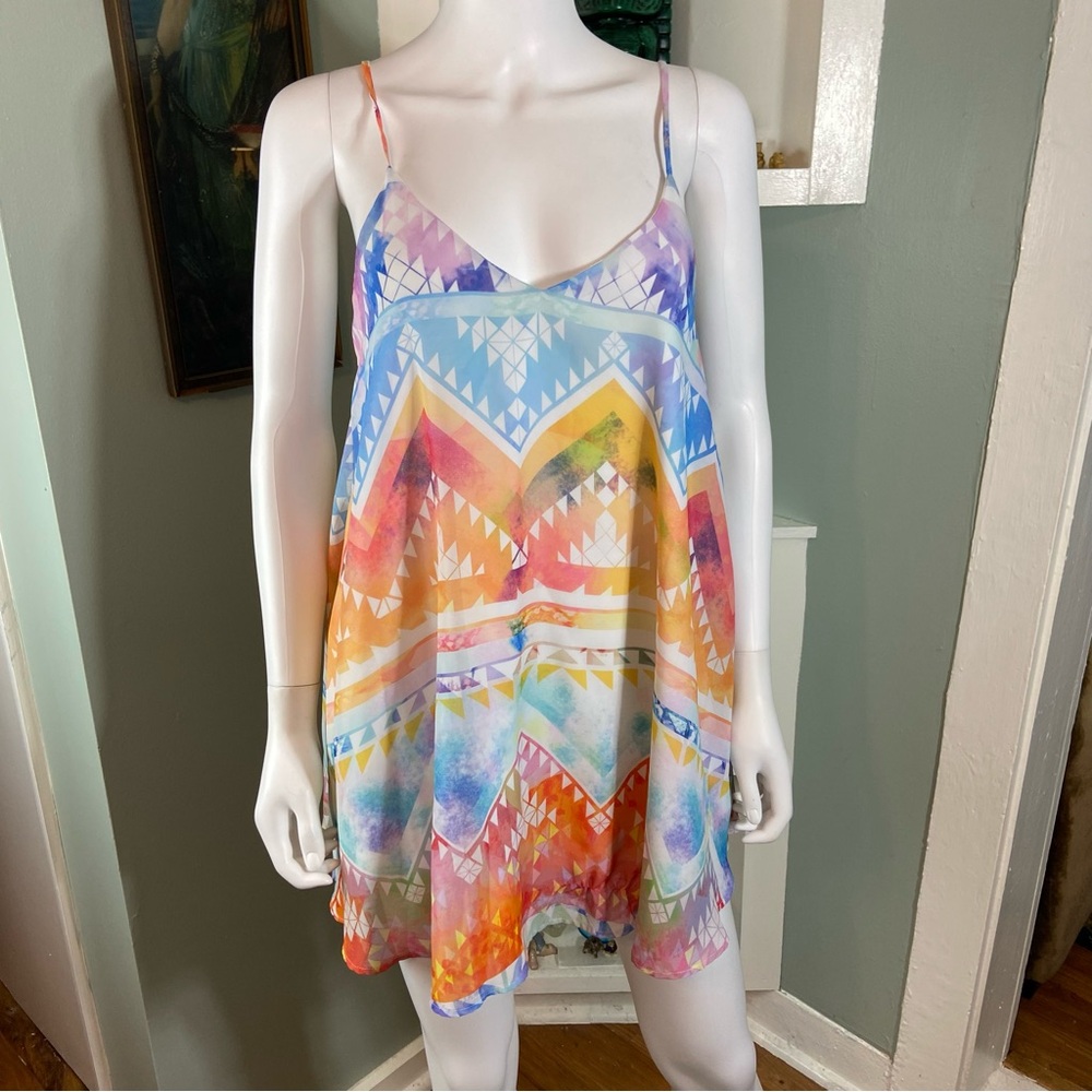 Show Me Your MuMu Salvation Mountain Southwestern trapeze tunic top blouse XS